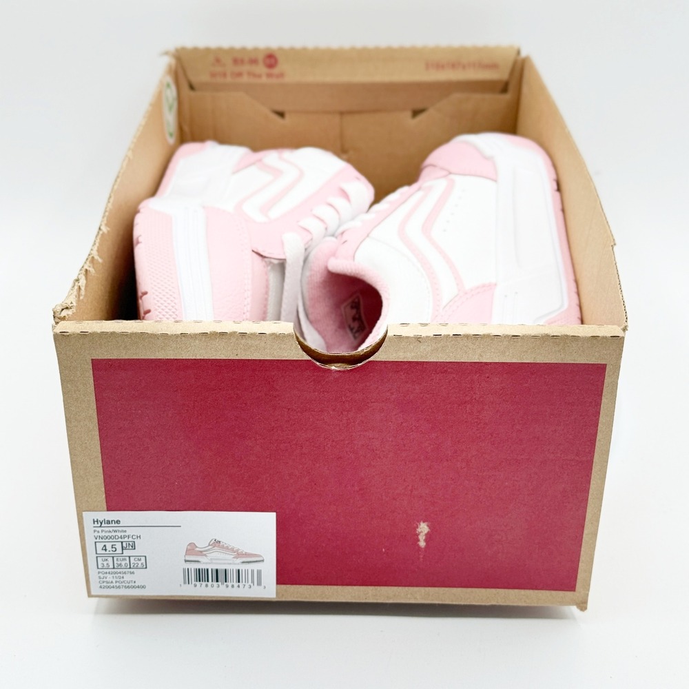 Vans Hylane Kids Size 4.5 Big Girls Pink/White NEW - Picture 6 of 10
